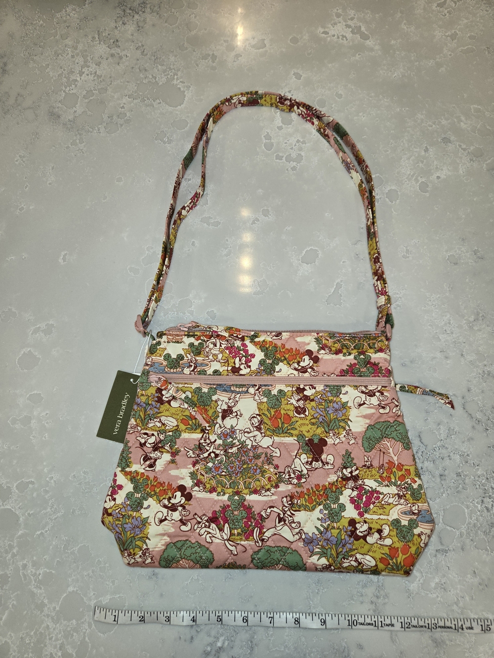 Vera Bradley Pink Floral Disney Character Quilted Shoulder Bag